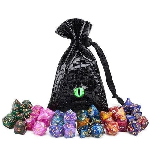 Mystery Bag-O-Dice (42 Pieces) + Dragon Eye Dice Bag Gift Set