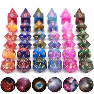 Dice - Infinite Cosmos Dice Set With Pouch (Galaxy Effect)
