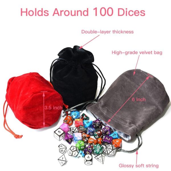 Dice - Large Soft Velvet Dice Bag
