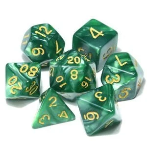 Dice - Marbled Pearl Finish Polyhedral Dice Set