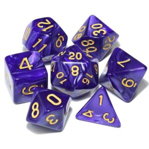 Dice - Mystic Runes Leather Dice Cup With 7 Piece Polyhedral Dice Set