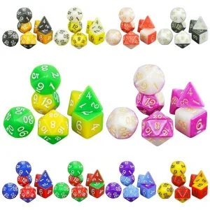 Mystery Dual Color Cursive Dice Set